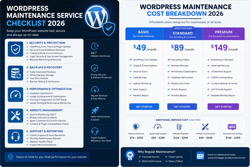 WordPress Maintenance Service in 2026: What Is Included and What Does It Cost 1 Crestvox Studio WordPress Maintenance Service in 2026: What Is Included and What Does It Cost