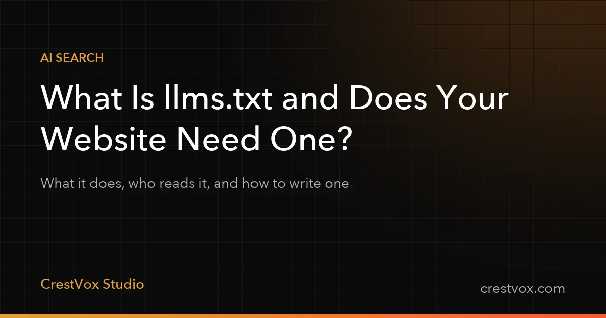 What is llms.txt guide for business websites by CrestVox Studio