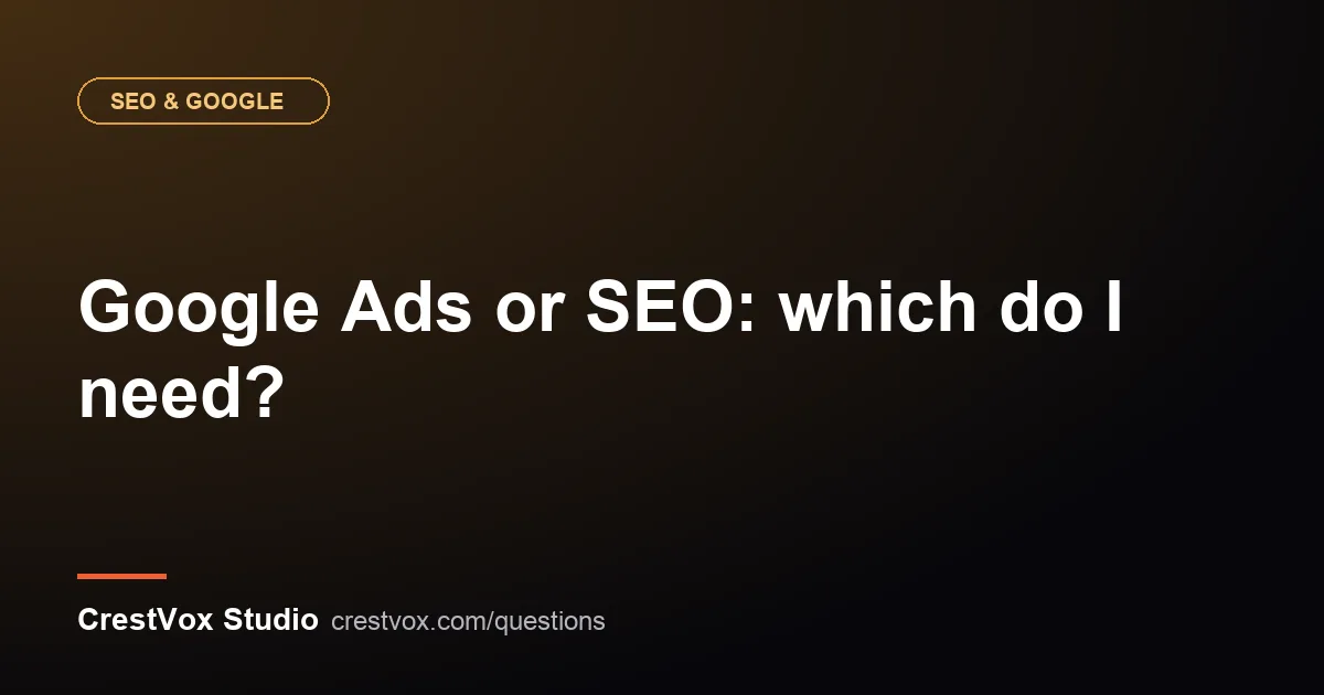 google ads or seo