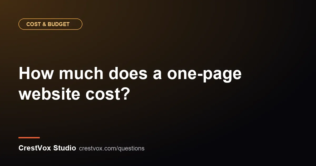 How much does a one-page website cost? 1 one-page website cost
