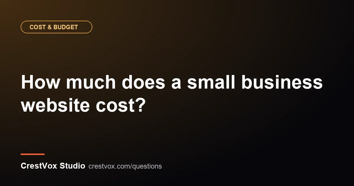 small business website cost