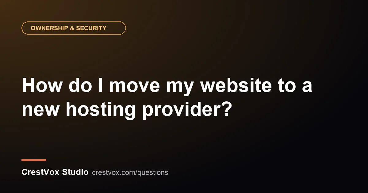 new hosting provider