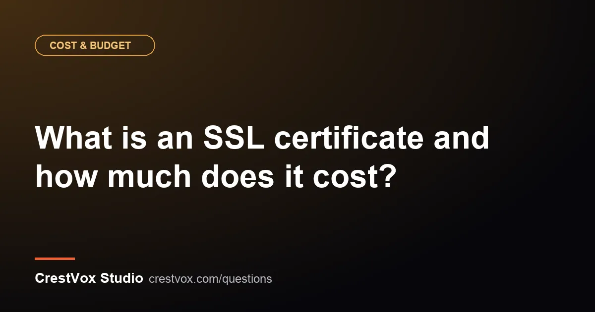 ssl certificate cost