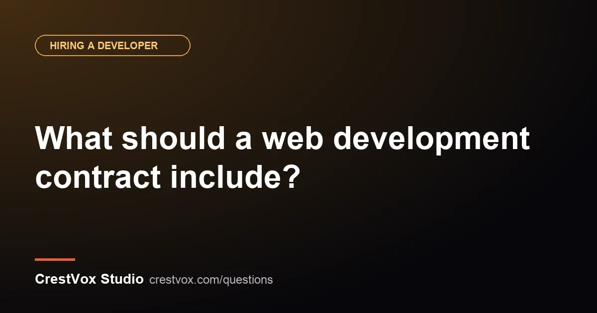 web development contract