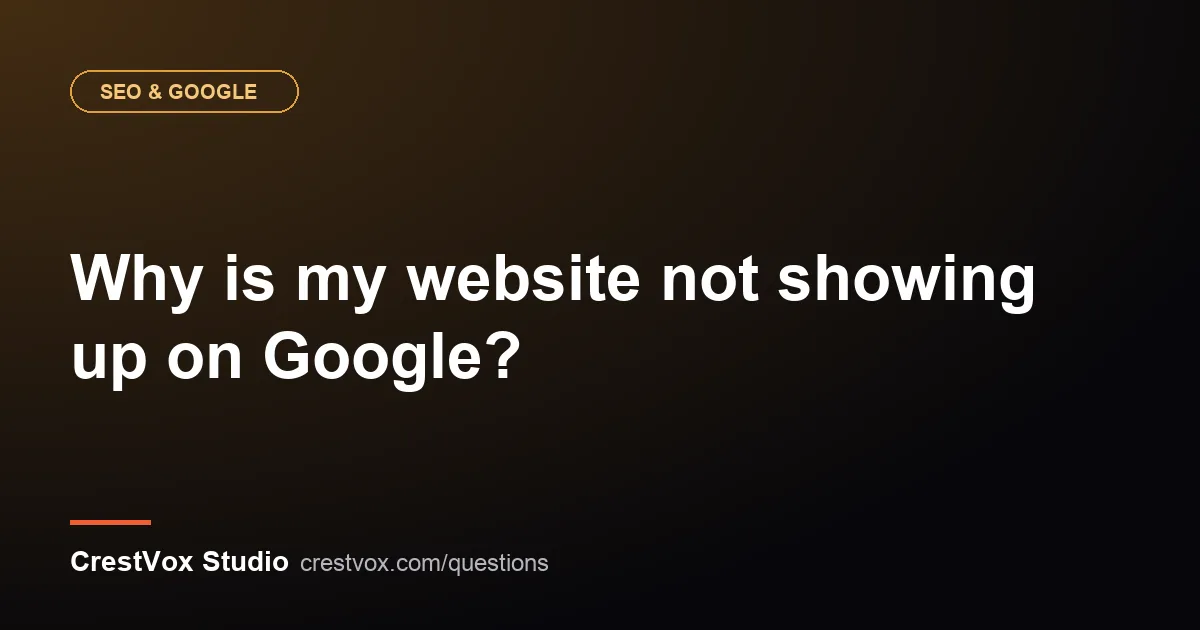 website not showing up on google