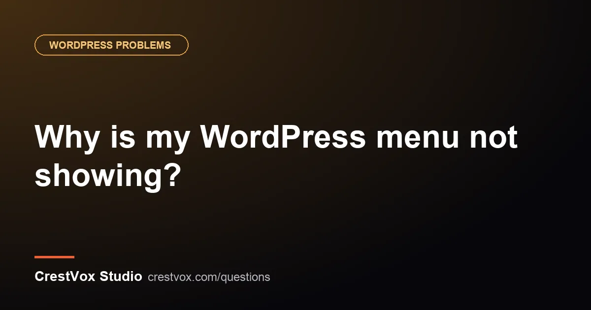 wordpress menu not showing
